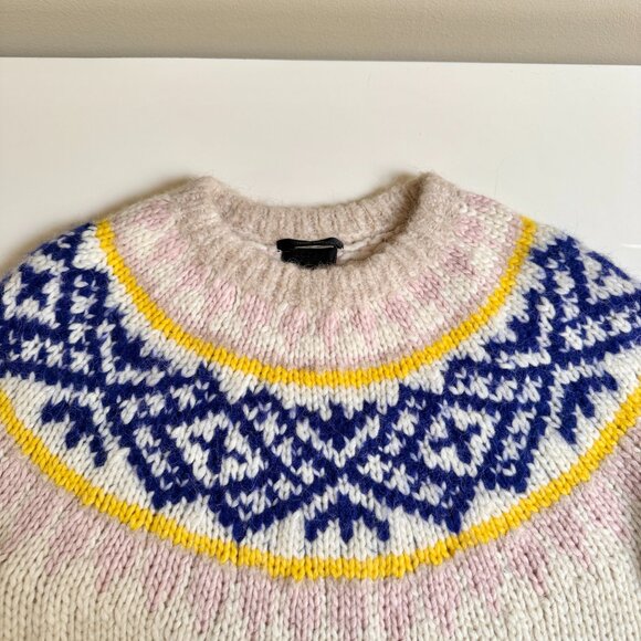 J.Crew Collection Hand Knit Alpaca Wool Blend Fair Isle Sweater – Women’s - Picture 8 of 9